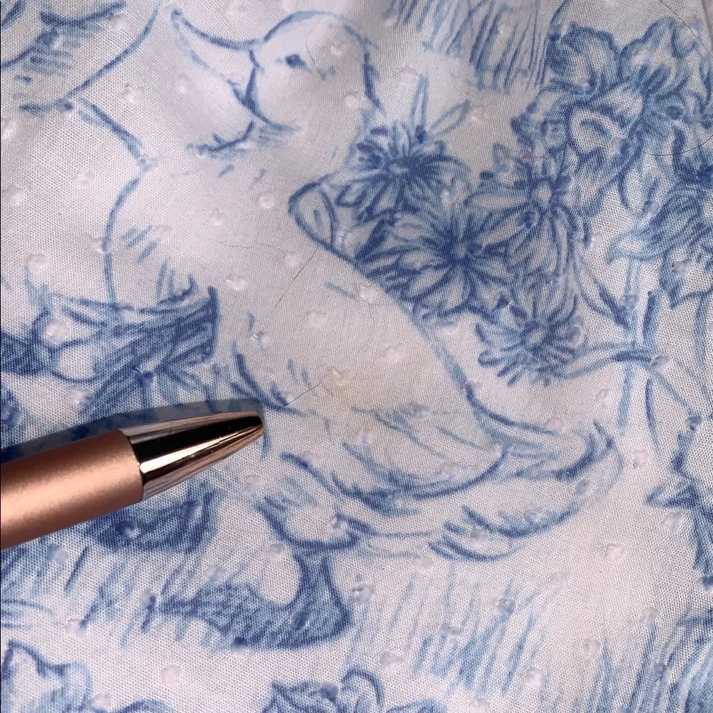 GAP Blue & White Wrap Dress 6-12M Ducks and Floral Print